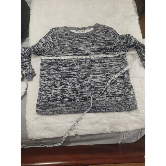 Women's GAP Grey Heather Eyelet Sweater 3/4 Sleeve sz Large 100% Cotton - Picture 9 of 11